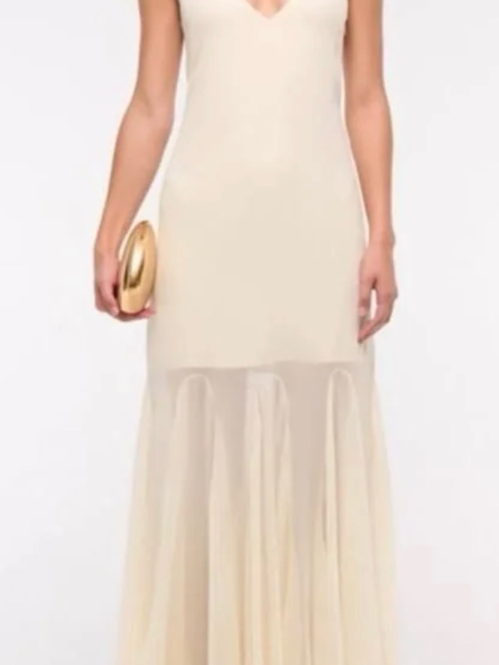 NWT Abercrombie cream chiffon maxi dress